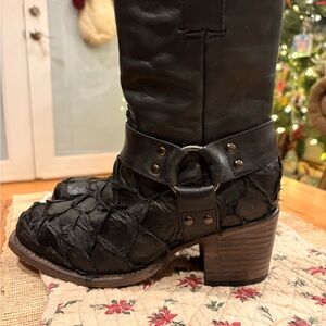 Freebird Distressed Black Heeled Boots